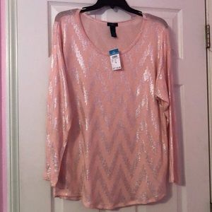 Rue 21 pink and silver Chevron